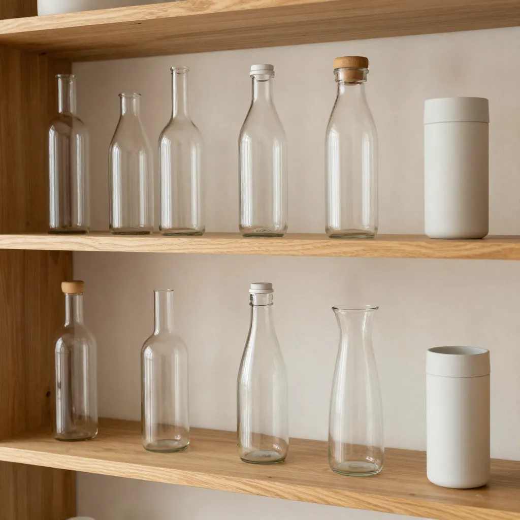 Elegant glaskaraff med naturlig korkpropp