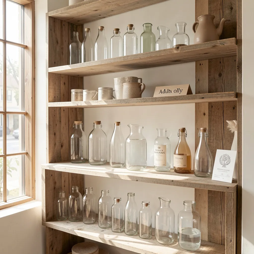 Modern glasflaska med minimalistisk design