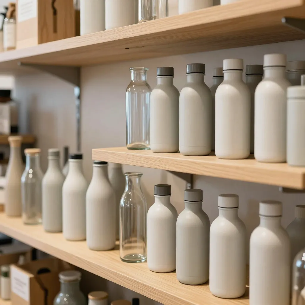 Hantverksglasflaska med organisk form